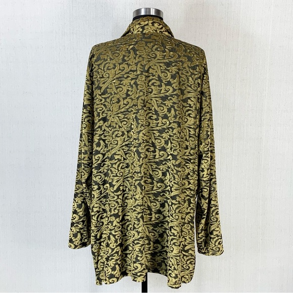 Diane Von‎ Furstenberg~Women's Velvet Scroll Long Sleeve Button Up Blouse~Sz 3X - Picture 8 of 12